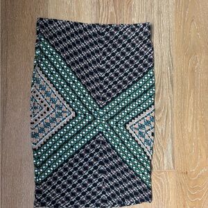 Eighty Sixty Geometric Patterned Black and Green/Teal Pink Bodycon Pencil Skirt